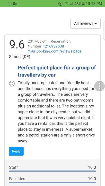 Jane'S Villa Free Parking Inverness Eksteriør billede